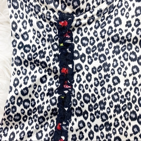 Flirtitude Bustier Top Leopard Print Skull Charm Silky - Picture 5 of 9